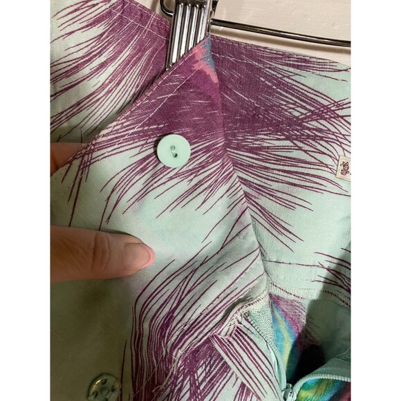 Vintage Nanette Lepore Ultra Mini Low Rise Skirt Peacock Feathers Boho 00s Y2K - Picture 14 of 14